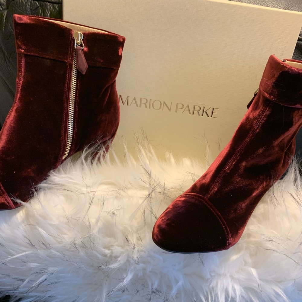 Marion Parke Toscana Ditto Booties In Bordeaux
